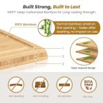 Maxboro Bamboo Cutting Board Set with Stand