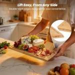 Maxboro Bamboo Cutting Board Set with Stand