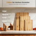 Maxboro Bamboo Cutting Board Set with Stand