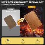 Lacusmall Bamboo Cutting Board Set with Juice Groove