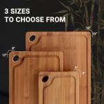 Lacusmall Bamboo Cutting Board Set with Juice Groove