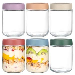 Overnight Oats Glass Jar Set with Lids