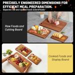 Lacusmall Bamboo Cutting Board Set with Juice Groove