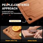 Lacusmall Bamboo Cutting Board Set with Juice Groove