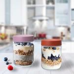 Overnight Oats Glass Jar Set with Lids