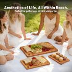 Lacusmall Bamboo Cutting Board Set with Juice Groove