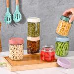 Overnight Oats Glass Jar Set with Lids