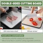 Double-Sided Stainless Steel Cutting Board with Handle