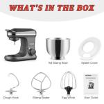 CUSIMAX 5-Quart Stand Mixer with Timer and Attachments