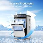Kismile Countertop Ice Maker - 26lbs/24H, Stainless Steel