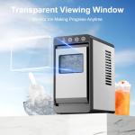 Kismile Countertop Ice Maker - 26lbs/24H, Stainless Steel