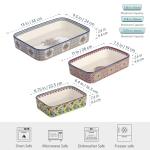 Set of 3 Ceramic Casserole Dishes for Baking