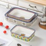 Set of 3 Ceramic Casserole Dishes for Baking