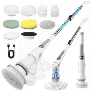Cordless Electric Spin Scrubber with 8 Brush Heads
