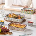 Set of 3 Ceramic Casserole Dishes for Baking