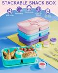 Canfanni Stackable 4-Compartment Bento Snack Boxes