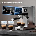 20-Bar Espresso Machine with Milk Frother, 45oz Tank