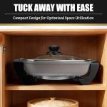 FineMade 12-Inch Non-Stick Electric Skillet with Lid