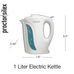 Proctor Silex 1L Electric Tea Kettle, White