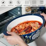 Blue Ceramic Casserole Dish with Lid