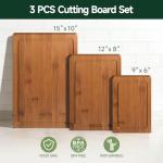 Zeawec Bamboo Cutting Board Set - 3 Pieces