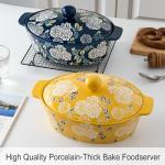 Blue Ceramic Casserole Dish with Lid