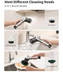Cordless Electric Spin Scrubber with 6 Heads