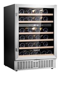 Honeywell 46 Bottle Dual Zone Compressor Wine Cooler Refrigerator, Large Freestanding Wine Cellar For Red, White, Champagne or Sparkling Wine, Digital Temperature Control, Stainless Steel