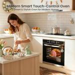 VIKIO HOME 24 inch Electric Single Wall Oven, 2.83 Cu.Ft (80L) Wall Oven, Touch Control Built in Oven, 11 Cooking Functions with Safety Lock, 240V 3220W