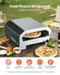 VEVOR 16 in Outdoor Pizza Oven, Auto Rotating Propane Gas Pizza Ovens, Portable Pizza-Cooker with Electric Rotate Pizza-Stone, Carry Bag, Propane Pizza Maker For Outside Backyard Patio Camping, Black