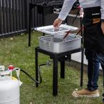 OuterMust 58,000 BTU Outdoor Fish Fryer with Baskets and Lid, 18 Qt. Propane Deep Fryer and 2 Inner Baskets, Ideal for Frying Fish, Chicken Wings, French Fries