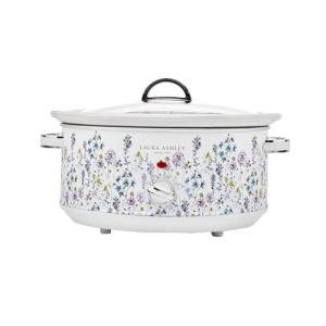 Laura Ashley Slow Cooker 6.8 Quart - Large Slow Cooker 6.8 qt for 8 to 10 People - Energy Efficient with 3 Heat Settings - Dishwasher Safe Removeable Ceramic Crock & Tempered Glass Lid