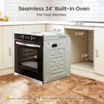 VIKIO HOME 24 inch Electric Single Wall Oven, 2.83 Cu.Ft (80L) Wall Oven, Touch Control Built in Oven, 11 Cooking Functions with Safety Lock, 240V 3220W