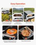 VEVOR 16 in Outdoor Pizza Oven, Auto Rotating Propane Gas Pizza Ovens, Portable Pizza-Cooker with Electric Rotate Pizza-Stone, Carry Bag, Propane Pizza Maker For Outside Backyard Patio Camping, Black