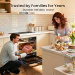 VIKIO HOME 24 inch Electric Single Wall Oven, 2.83 Cu.Ft (80L) Wall Oven, Touch Control Built in Oven, 11 Cooking Functions with Safety Lock, 240V 3220W