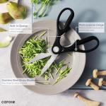 CAROTE 14Pcs Kitchen Knife Set, Stainless Steel knife set with ABS Block, Rustproof Cutlery with Ceramic Surface, 6 Steak Knives