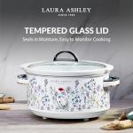 Laura Ashley Slow Cooker 6.8 Quart - Large Slow Cooker 6.8 qt for 8 to 10 People - Energy Efficient with 3 Heat Settings - Dishwasher Safe Removeable Ceramic Crock & Tempered Glass Lid