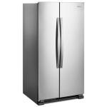 Whirlpool 33 Inch Freestanding Side by Side Refrigerator with 21.72 Cu. Ft. Total Capacity, Adjustable Gallon Door Bins, LED Interior Lighting, Hidden Hinges, Frameless Glass Shelves, Stainless Steel