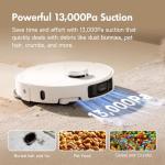 Mova P10 Pro Ultra Robot Vacuum and Mop 13,000Pa Suction, 140°F Hot Water Auto Mop Washing & Drying, Dual Spinning Extenable Mop,10.5mm Lifting for Carpet, 360°Obstacle Avoidance, App Control