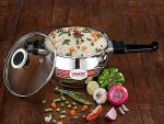 Vinod Pressure Cooker Stainless Steel – Glass Lid Handi Pot - 1.5 Liter – Indian Pressure Cooker – Stove Top Sandwich Bottom – Best Used For Indian Cooking, Soups, and Rice Recipes, Quinoa