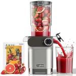 Anybear Cold Press Juicer 200W Masticating Slow Juicer 4.3" Large Feed Chute Fit Whole Fruits Vegetables | Upgraded Auger | Tritan Material | BPA Free | Juice Recipes (Silver)