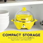 PEEPS & Dash Rapid Egg Cooker - Boiler, Poacher & Steamer - Includes Measuring & Recipe Guide - Dishwasher Safe - BPA Free - Holds 7 Eggs, Yellow