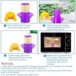 Angry Mom Microwave Oven Steam Cleaner and Chilly Freezer Odor Absorber Deodorizer Equiment 2 Pcs Kitchen Gadget Tools Quickly Removes Stains and Odors (Purple & Teal)