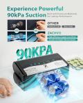 Zachvo 90kPa Vacuum Sealer Machine, Automatic Food Sealer with Double Heat Seal Option, Dry & Moist Modes, Built-in Cutter and Bag Storage, Starter Kit with Bag Rolls and Hose, Black