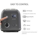 BUYDEEM DT730 Motorized Toaster, 2-Slice Smart Digital Leverless Toaster with LCD Countdown Timer, 9-Shade Settings for Toast, Bagels, Waffles, Muffins