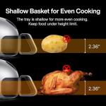 Typhur Dome 2 AI Smart Air Fryer, Large Flat Airfryer with Top & Bottom Heating, Self-cleaning Digital Fryer, PFAS free Ceramic Basket, Fits a 12" Pizza or Steaks, Whisper-Quiet, 120V