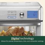 Cuisinart Air Fryer Toaster Oven, Digital Display, 1800 Watt Air Fryer Toaster Oven Combo with Adjustable Temperature and Controls, Stainless Steel Small Kitchen Appliance, TOA-65,Silver