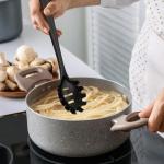 oannao Silicone Kitchen Utensils Set, 600°F Heat Resistant Silicone Cooking Utensils, Spatula, Spoon, Whisk, Tongs, Kitchen Gadgets Sets for Nonstick Cookware, Dishwasher Safe BPA Free (Black)