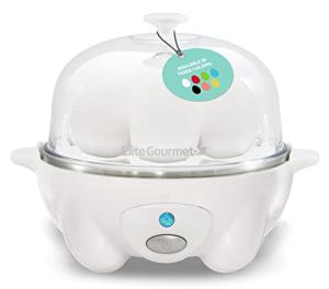 Elite Gourmet Rapid Egg Cooker with Recipe Booklet