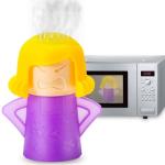 Angry Mom Microwave Oven Steam Cleaner and Chilly Freezer Odor Absorber Deodorizer Equiment 2 Pcs Kitchen Gadget Tools Quickly Removes Stains and Odors (Purple & Teal)